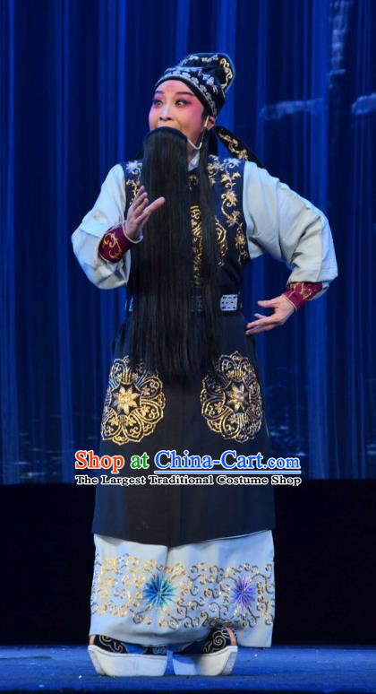 Tao Jin An Chinese Shanxi Opera Elderly Male Apparels Costumes and Headpieces Traditional Jin Opera Laosheng Garment Censor Han Liang Clothing