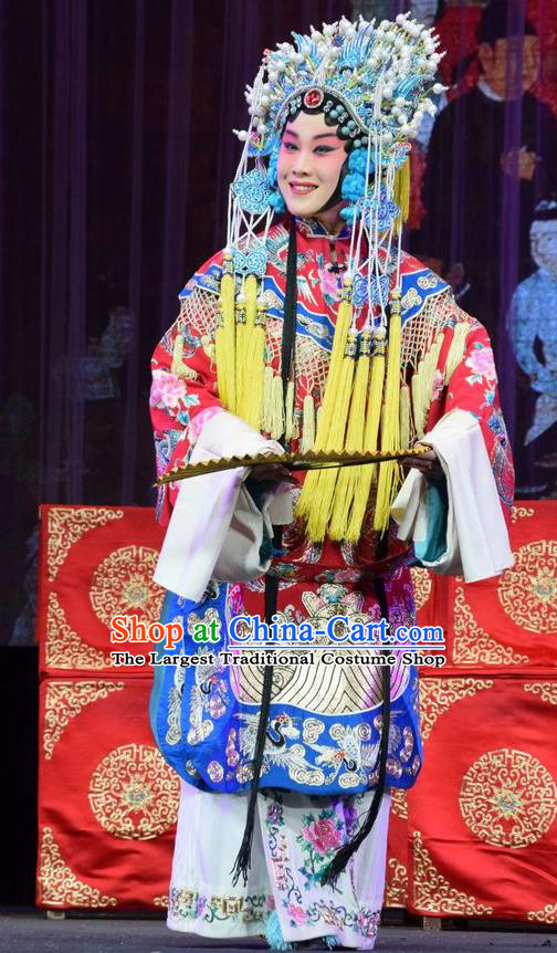 Chinese Jin Opera Court Lady Garment Costumes and Headdress Tao Jin An Traditional Shanxi Opera Hua Tan Dress Noble Princess Apparels