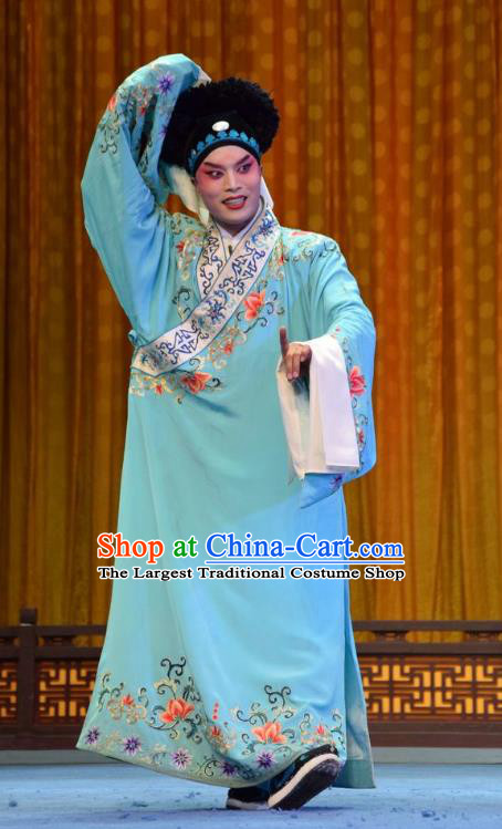 Madam White Snake Chinese Shanxi Opera Xiaosheng Apparels Costumes and Headpieces Traditional Jin Opera Young Male Garment Scholar Xu Xian Clothing