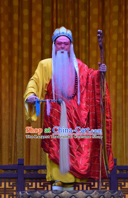 Madam White Snake Chinese Shanxi Opera Monk Fa Hai Apparels Costumes and Headpieces Traditional Jin Opera Elderly Male Garment Laosheng Cassock Clothing