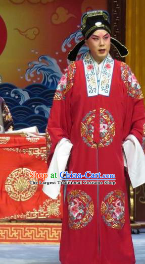The Story of Jade Bracelet Chinese Bangzi Opera Niche Apparels Costumes and Headpieces Traditional Hebei Clapper Opera Young Male Garment Scholar Zhang Shaolian Clothing