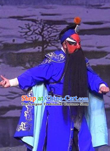 Chinese Bangzi Opera Official Zhang Shizhi Apparels Costumes and Headpieces Traditional Hebei Clapper Opera Jing Garment Painted Role Clothing