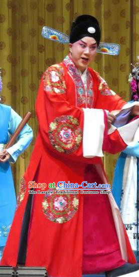 Jin Yunu Chinese Bangzi Opera Young Male Apparels Costumes and Headpieces Traditional Hebei Clapper Opera Xiaosheng Garment Bridegroom Mo Ji Clothing