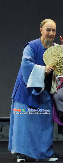 Yu Chenglong Chinese Shanxi Opera Civilian Male Apparels Costumes and Headpieces Traditional Jin Opera Qing Dynasty Garment Elderly Man Clothing