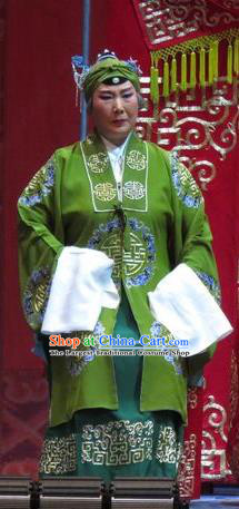 Chinese Hebei Clapper Opera Dame Garment Costumes and Headdress Jin Yunu Traditional Bangzi Opera Laodan Dress Elderly Female Apparels