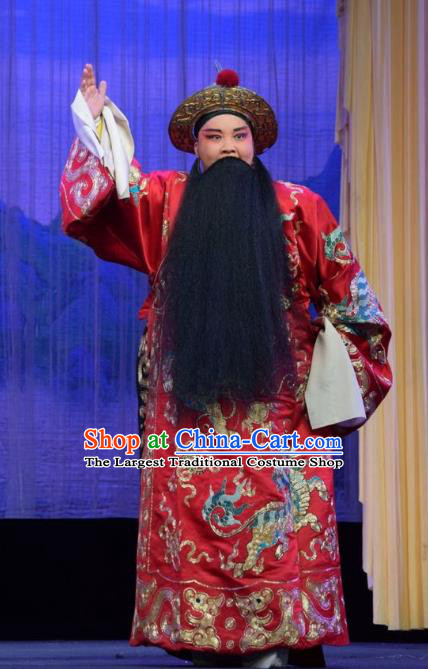 Li Hua Return Tang Chinese Shanxi Opera Lord Apparels Costumes and Headpieces Traditional Jin Opera Elderly Male Garment King Clothing