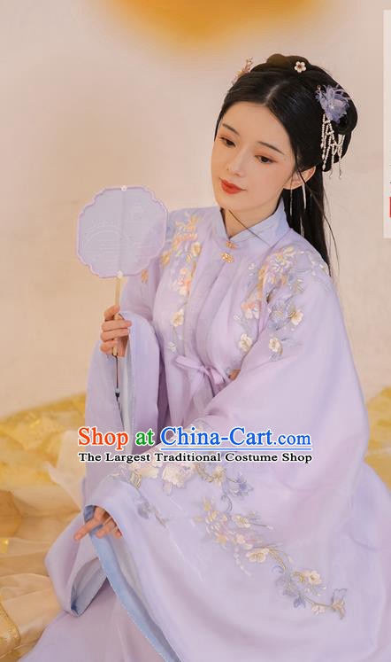 Chinese Ming Dynasty Rich Lady Embroidered Hanfu Dress Traditional Apparels Ancient Noble Female Historical Costumes