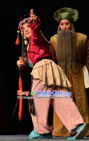 Chinese Jin Opera Female Swordsman Garment Costumes and Headdress Wo Hu Ling Traditional Shanxi Opera Martial Woman Dress Wudan Apparels