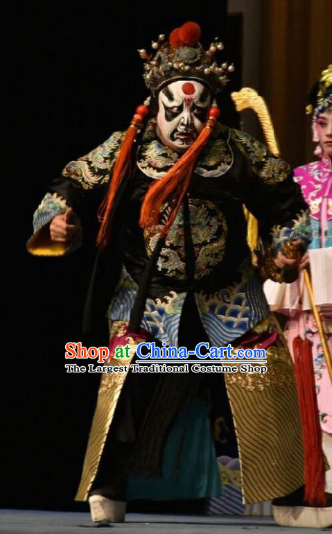 Wo Hu Ling Chinese Shanxi Opera Martial Male Apparels Costumes and Headpieces Traditional Jin Opera Wusheng Garment Steward Tang Dan Clothing