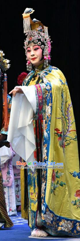 Chinese Jin Opera Princess Hu Yang Garment Costumes and Headdress Wo Hu Ling Traditional Shanxi Opera Noble Female Dress Actress Apparels