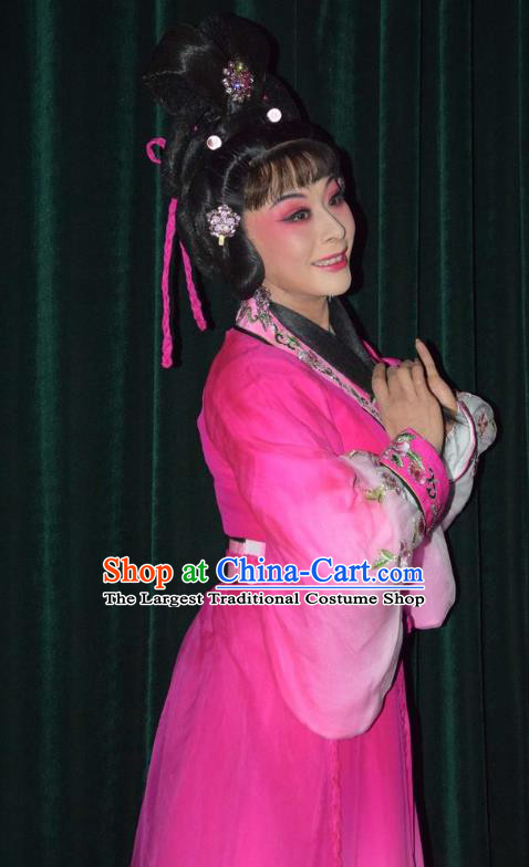 Chinese Jin Opera Young Beauty Wu Meiniang Garment Costumes and Headdress Madam Ruyi Traditional Shanxi Opera Court Lady Dress Diva Apparels