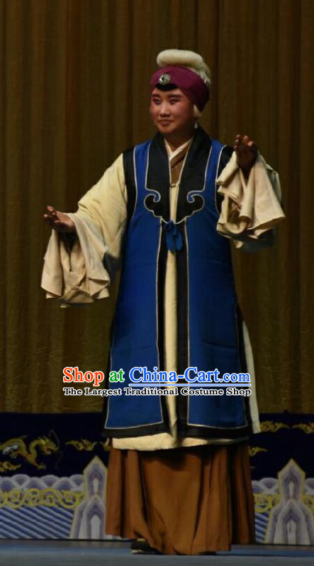 Chinese Jin Opera Laodan Garment Costumes and Headdress Wo Hu Ling Traditional Shanxi Opera Pantaloon Dress Dame Apparels