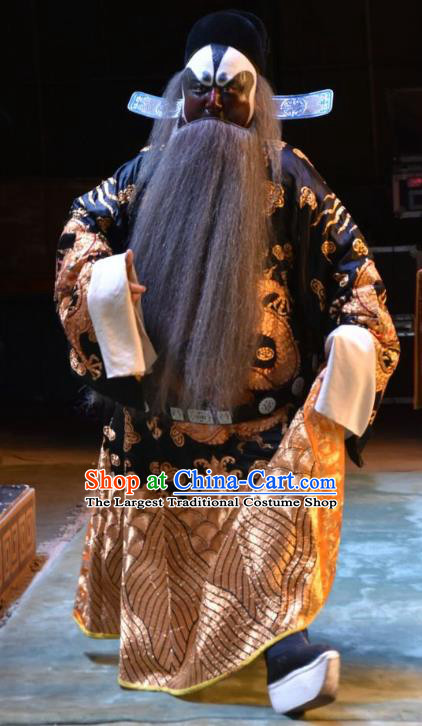 Han Yang Court Chinese Shanxi Opera Jing Role Apparels Costumes and Headpieces Traditional Jin Opera Painted Role Garment Official Clothing