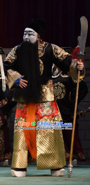 Jin Sha Tan Chinese Shanxi Opera Jing Role Apparels Costumes and Headpieces Traditional Jin Opera Elderly Male Garment Official Pan Renmei Clothing