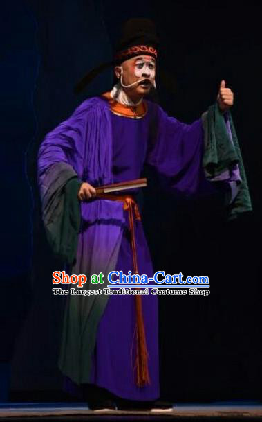 Xiong Guan Niang Zi Chinese Shanxi Opera Chou Role Apparels Costumes and Headpieces Traditional Jin Opera Clown Garment Clothing