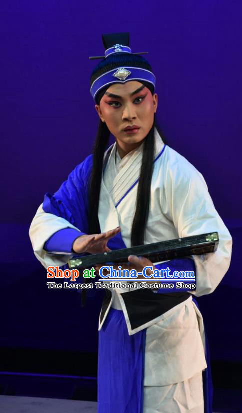 Xiong Guan Niang Zi Chinese Shanxi Opera Xiaosheng Apparels Costumes and Headpieces Traditional Jin Opera Young Male Garment Swordsman Clothing