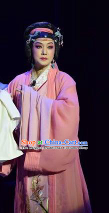 Chinese Jin Opera Young Female Garment Costumes and Headdress Fu Shan Jin Jing Traditional Shanxi Opera Hua Tan Dress Mistress Apparels