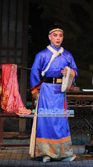 Fu Shan Jin Jing Chinese Shanxi Opera Emperor Kangxi Informal Apparels Costumes and Headpieces Traditional Jin Opera Young Male Garment Qing Dynasty Monarch Clothing