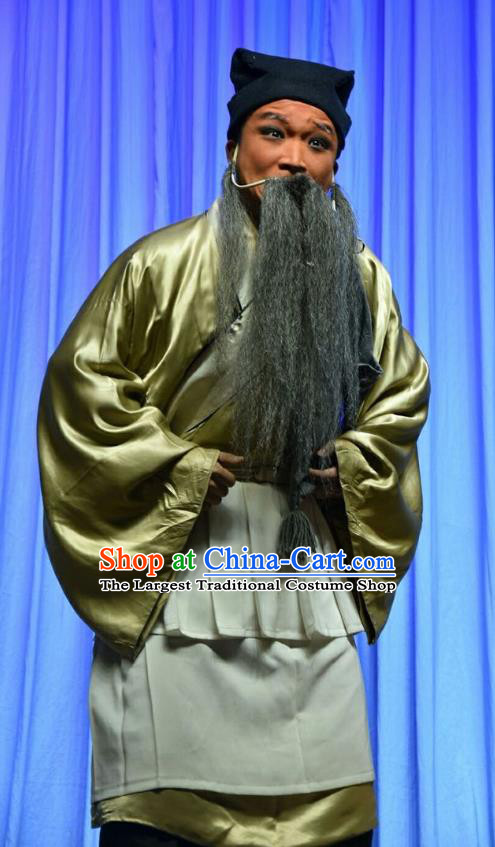 Fifteen Strings of Cash Chinese Shanxi Opera Old Man You Hulu Apparels Costumes and Headpieces Traditional Jin Opera Butcher Garment Clothing