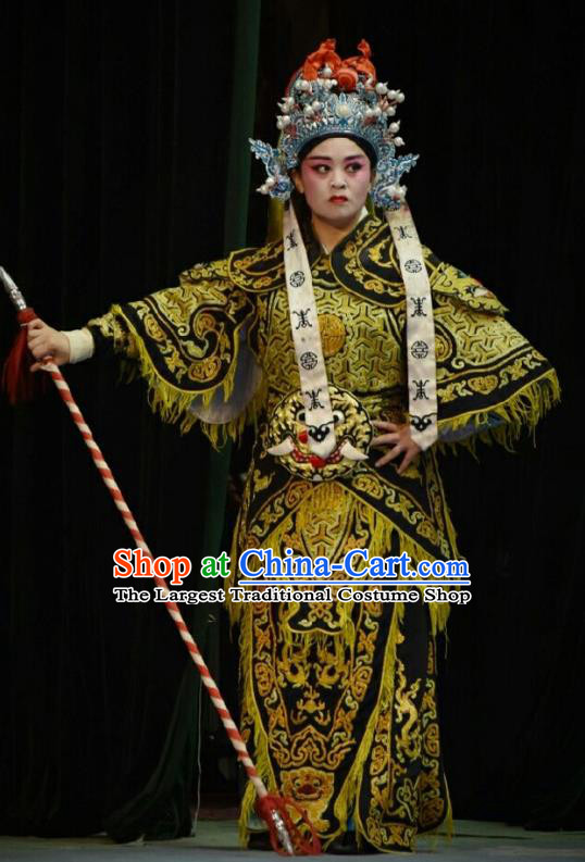 Chinese Shanxi Opera Soldier Armor Apparels Costumes and Headpieces Traditional Jin Opera Martial Male Garment Wusheng Warrior Clothing