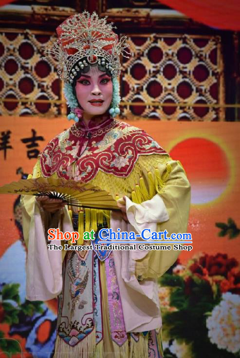 Chinese Jin Opera Imperial Consort Liu Garment Costumes and Headdress Palm Civet for Prince Traditional Shanxi Opera Hua Tan Dress Actress Court Female Apparels