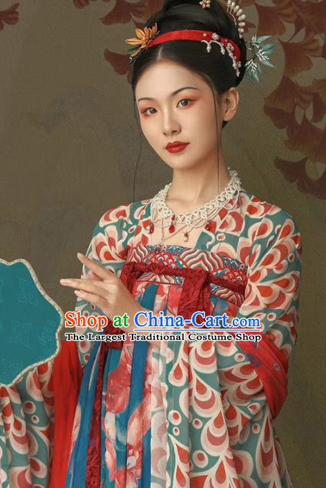 Chinese Tang Dynasty Royal Princess Historical Costumes Traditional Dance Apparels Ancient Imperial Consort Hanfu Dress for Women