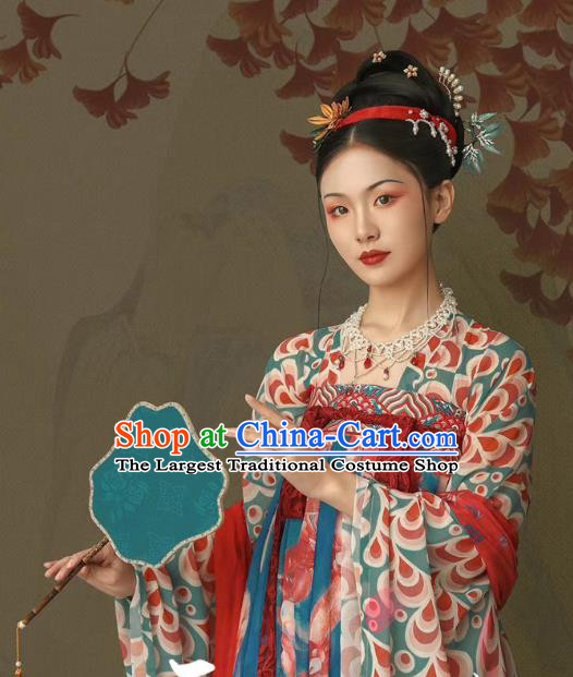 Chinese Tang Dynasty Royal Princess Historical Costumes Traditional Dance Apparels Ancient Imperial Consort Hanfu Dress for Women