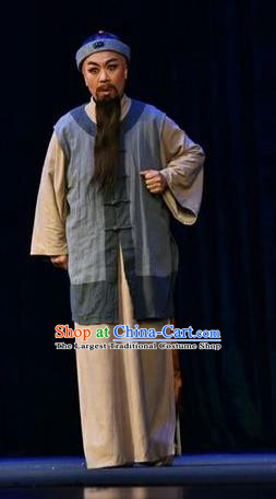 Da Qing Yu Shi Chinese Shanxi Opera Civilian Apparels Costumes and Headpieces Traditional Jin Opera Garment Qing Dynasty Elderly Male Clothing