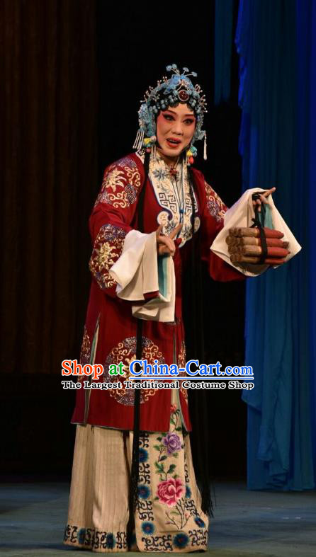 Chinese Jin Opera Huadan Garment Costumes and Headdress Fu Gui Tu Traditional Shanxi Opera Actress Yin Bilian Dress Young Beauty Apparels