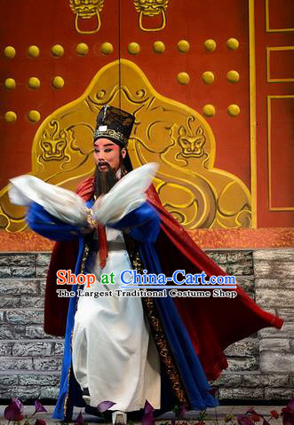 Ba Ersi Yu Shi Chinese Shanxi Opera Elderly Male Apparels Costumes and Headpieces Traditional Jin Opera Minister Garment Censor Yao Tianfu Clothing