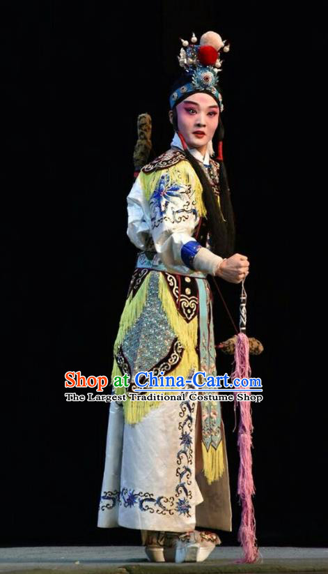 Sacrifice Chinese Shanxi Opera Young Boy Apparels Costumes and Headpieces Traditional Jin Opera Martial Male Garment Zhao Wu Clothing