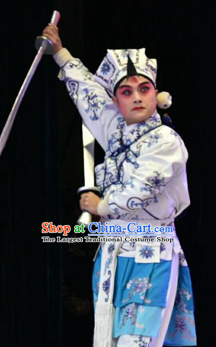 Hu Sanniang Chinese Shanxi Opera Wusheng Apparels Costumes and Headpieces Traditional Jin Opera Martial Male Garment Takefu Clothing