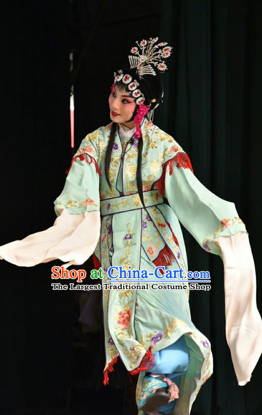 Chinese Jin Opera Young Beauty Garment Costumes and Headdress Traditional Shanxi Opera Hua Tan Apparels Princess Xia Yanchun Dress
