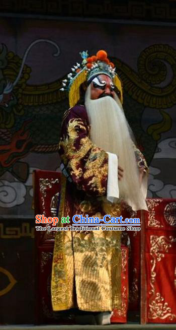 Sacrifice Chinese Shanxi Opera General Tu Angu Apparels Costumes and Headpieces Traditional Jin Opera Painted Role Garment Official Clothing