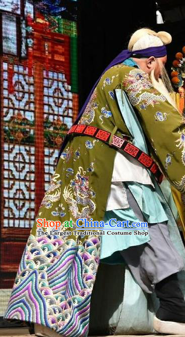 Chinese Shanxi Opera Prime Minister Tian Ying Apparels Costumes and Headpieces Traditional Jin Opera Elderly Male Garment Chancellor Clothing