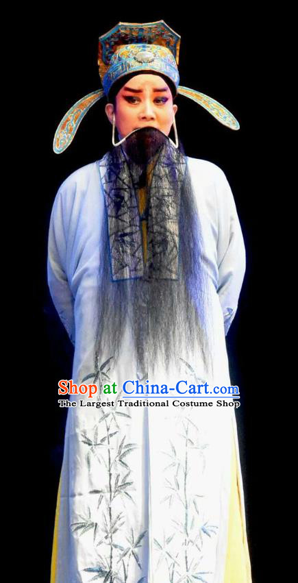 Chinese Shanxi Opera King of Qi Apparels Costumes and Headpieces Traditional Jin Opera Laosheng Garment Elderly Male Clothing