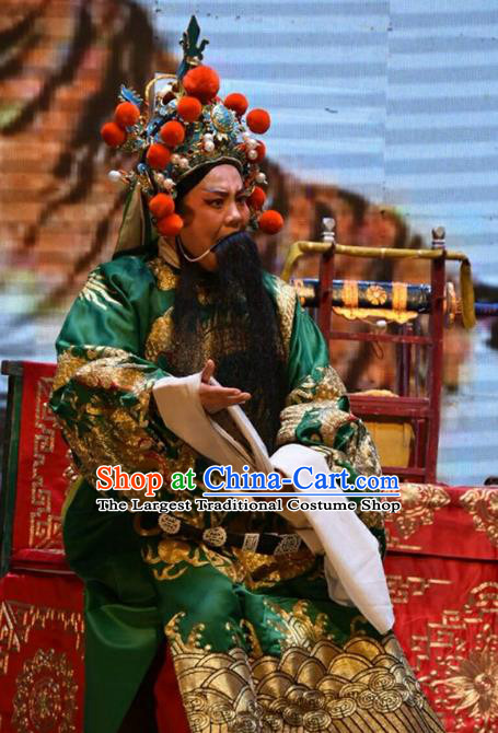 San Guan Dian Shuai Chinese Shanxi Opera Lord Apparels Costumes and Headpieces Traditional Jin Opera Royal Highness Garment Elderly Male Clothing
