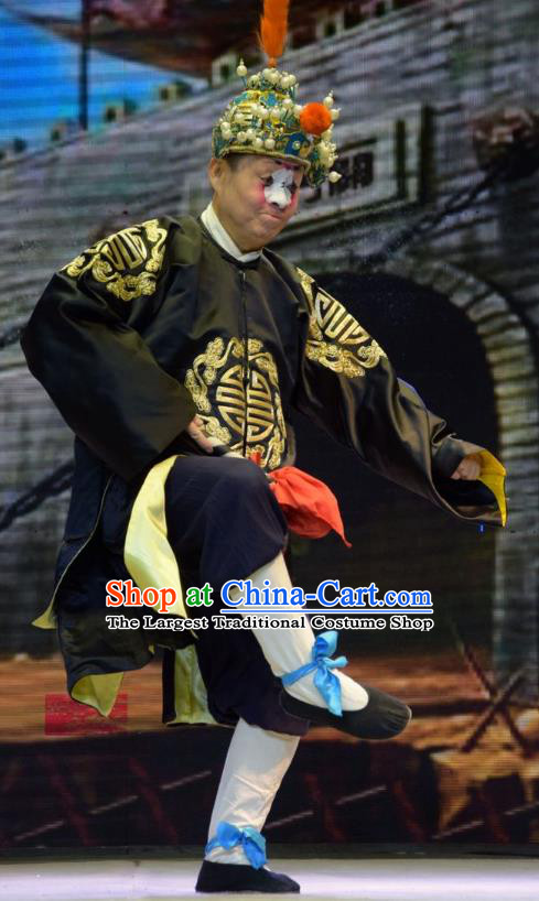 San Guan Dian Shuai Chinese Shanxi Opera Figurant Apparels Costumes and Headpieces Traditional Jin Opera Soldier Garment Warrior Clothing