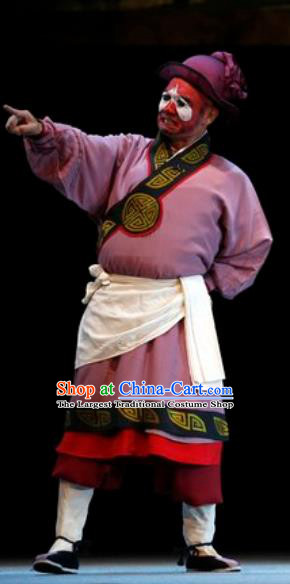 Lan Ke Mountain Chinese Shanxi Opera Beadle Apparels Costumes and Headpieces Traditional Jin Opera Clown Garment Figurant Clothing