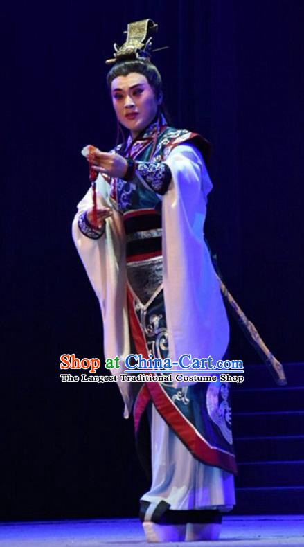 Zhen Luo Nv Chinese Shanxi Opera Scholar Apparels Costumes and Headpieces Traditional Jin Opera Young Male Garment Prince Cao Zhi Clothing