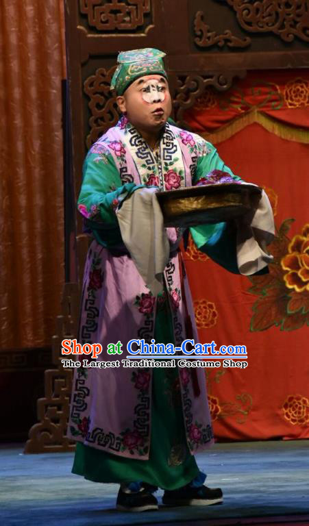 Fu Gui Tu Chinese Shanxi Opera Clown Apparels Costumes and Headpieces Traditional Jin Opera Chou Role Garment Clothing