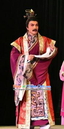 Zhen Luo Nv Chinese Shanxi Opera King Cao Pi Apparels Costumes and Headpieces Traditional Jin Opera Monarch Garment Lord Clothing