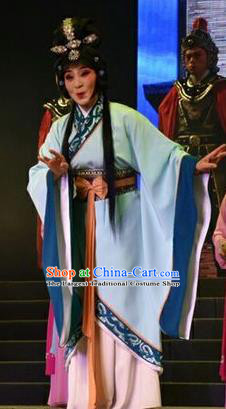 Chinese Jin Opera Diva Zhen Luo Garment Costumes and Headdress Zhen Luo Nv Traditional Shanxi Opera Hua Tan Apparels Young Female Dress