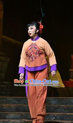 Chinese Jin Opera Young Female Garment Costumes and Headdress The Red Sorghum Traditional Shanxi Opera Country Woman Apparels Diva Jiu Er Dress
