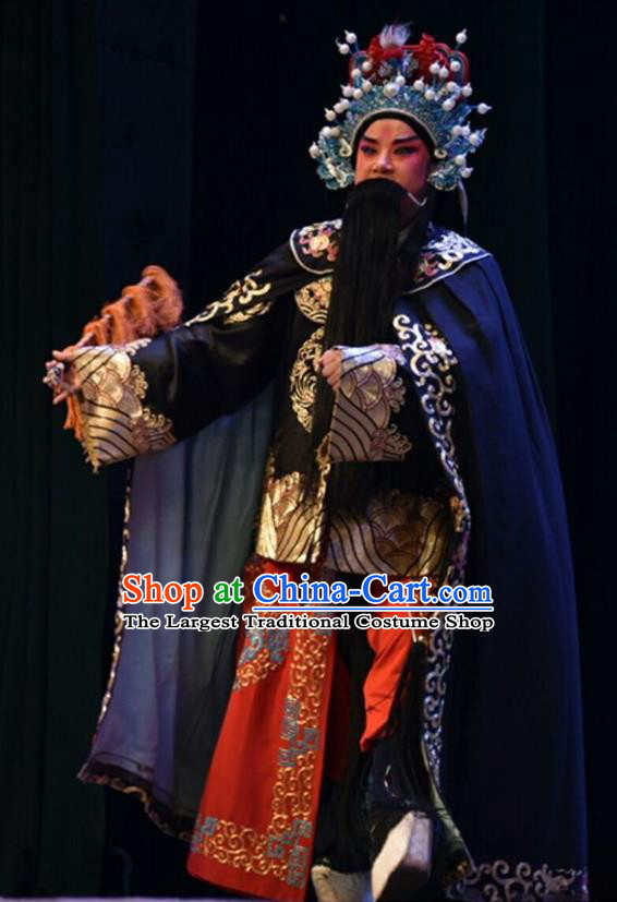 Lu Hua River Chinese Shanxi Opera Wusheng Xue Dingshan Apparels Costumes and Headpieces Traditional Jin Opera Elderly Male Garment General Clothing