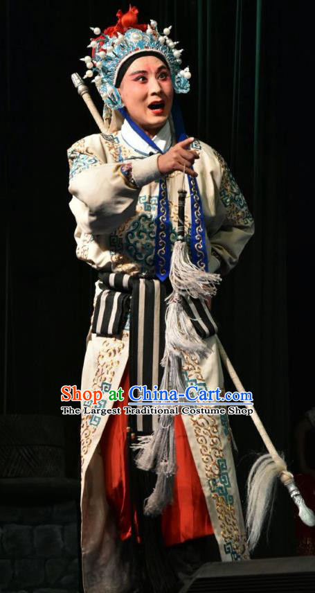 Zhao Jintang Chinese Shanxi Opera Martial Male Zhu Chundeng Apparels Costumes and Headpieces Traditional Jin Opera Martial Male Garment Wusheng Clothing