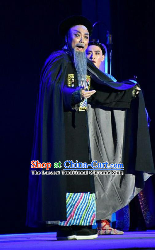 Lian Li Yu Chenglong Chinese Shanxi Opera Governor Apparels Costumes and Headpieces Traditional Jin Opera Laosheng Garment Official Clothing