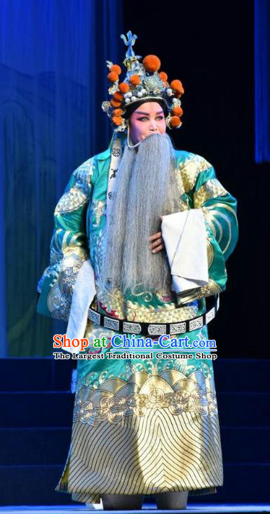 Mulan Joins the Army Chinese Shanxi Opera Military Officer Apparels Costumes and Headpieces Traditional Jin Opera Elderly Male Garment Marshal He Clothing