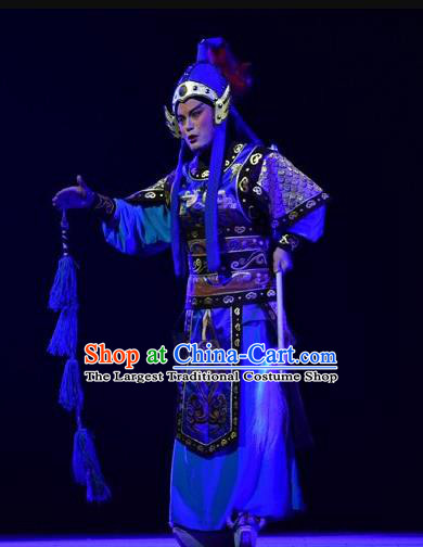 Fenyang King Chinese Shanxi Opera Wusheng Apparels Costumes and Headpieces Traditional Jin Opera Takefu General Garment Martial Male Clothing