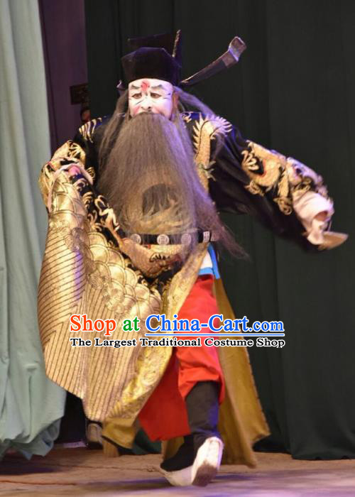 Huang Bi Gong Chinese Shanxi Opera Elderly Male Apparels Costumes and Headpieces Traditional Jin Opera Laosheng Garment Treacherous Official Clothing